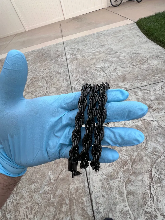 316L Stainless Steel Black Rope Chain Necklace 10mm 24 inch Bling Cartel Necklaces 316L Stainless Steel Black Rope Chain Necklace 10mm 24 inch Bling Cartel Necklaces