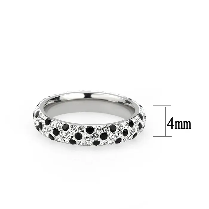 Alamode Rings TK3917 High polished no plating Stainless Steel Ring with Top Grade Crystal in MultiColor