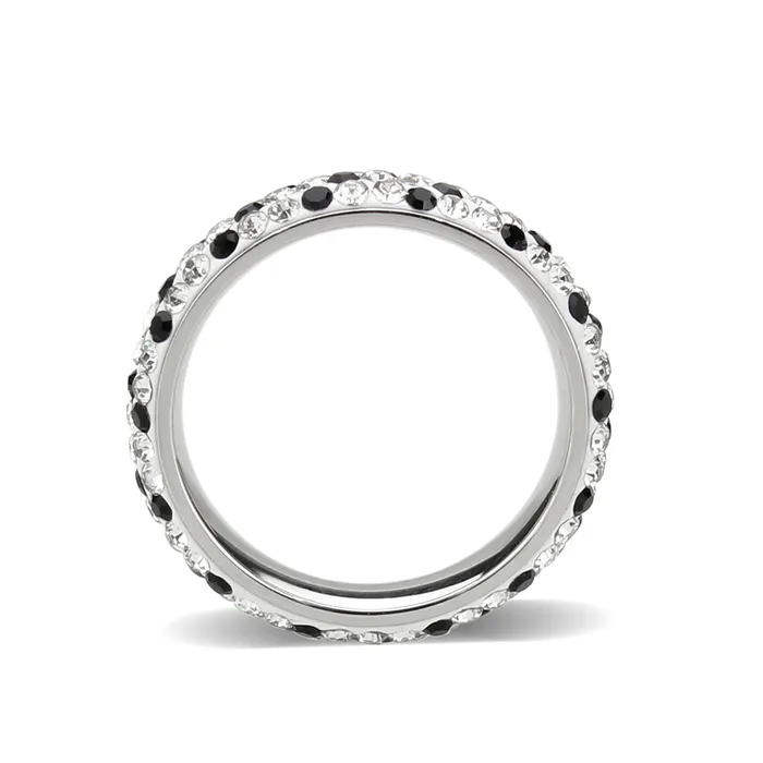 Alamode Rings TK3917 High polished no plating Stainless Steel Ring with Top Grade Crystal in MultiColor