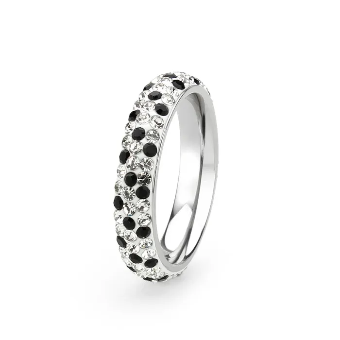 Alamode Rings TK3917 High polished no plating Stainless Steel Ring with Top Grade Crystal in MultiColor