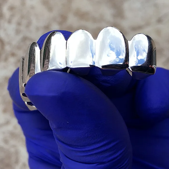 Bling Cartel Admin Rings Solid 925 Sterling Silver Eight Teeth 8 Top Plain Grillz
