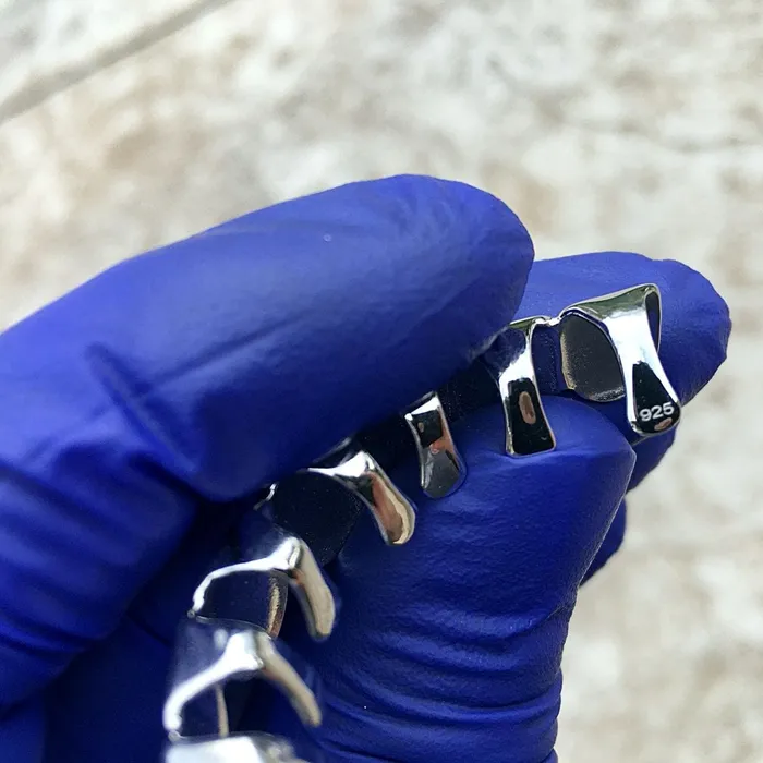 Bling Cartel Admin Rings Solid 925 Sterling Silver Eight Teeth 8 Top Plain Grillz