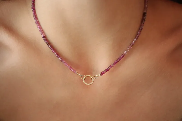 Charm Necklaces Earthly Abundance Jewelry Charm holder 3 microns gold vermeil white topaz