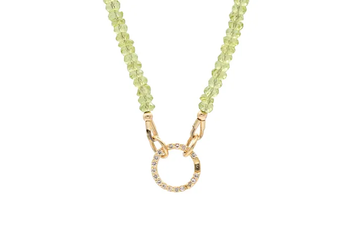 Charm Necklaces Earthly Abundance Jewelry Charm holder 3 microns gold vermeil white topaz