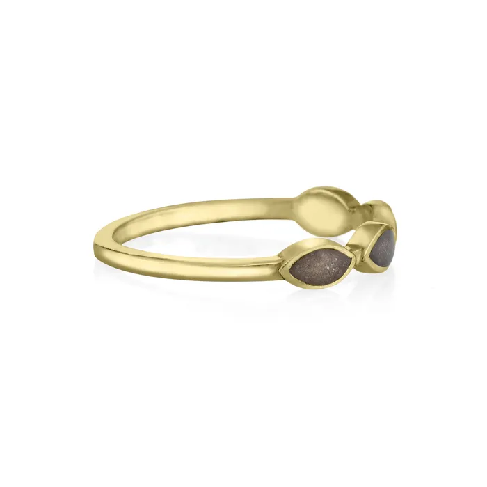 closebymejewelry Rings Four Setting Cremation Ring in 14K Yellow Gold