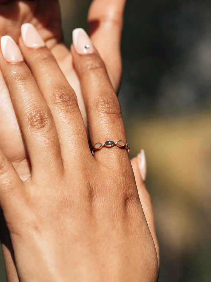 closebymejewelry Rings Four Setting Cremation Ring in 14K Yellow Gold