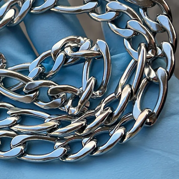 Necklaces Solid 316L Stainless Steel Figaro Link Chain Necklace 24 x 11MM Thick Bling Cartel Necklaces Solid 316L Stainless Steel Figaro Link Chain Necklace 24 x 11MM Thick Bling Cartel
