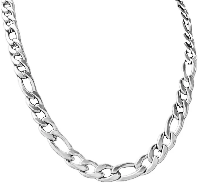 Necklaces Solid 316L Stainless Steel Figaro Link Chain Necklace 24 x 11MM Thick Bling Cartel Necklaces Solid 316L Stainless Steel Figaro Link Chain Necklace 24 x 11MM Thick Bling Cartel