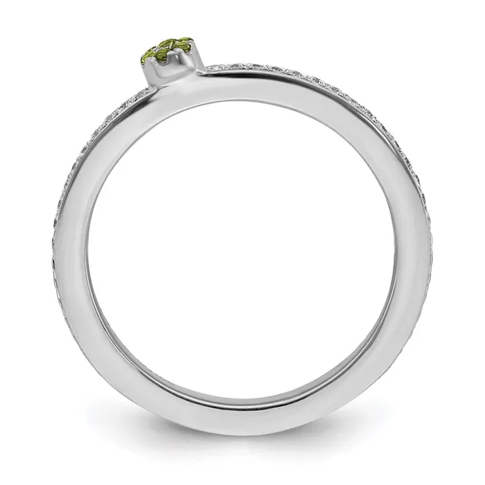 Stackable Expressions 14k White Gold Stackable Expressions Peridot and Diamond Ring SK2083 Rings Stackable Expressions 14k White Gold Stackable Expressions Peridot and Diamond Ring SK2083 Rings