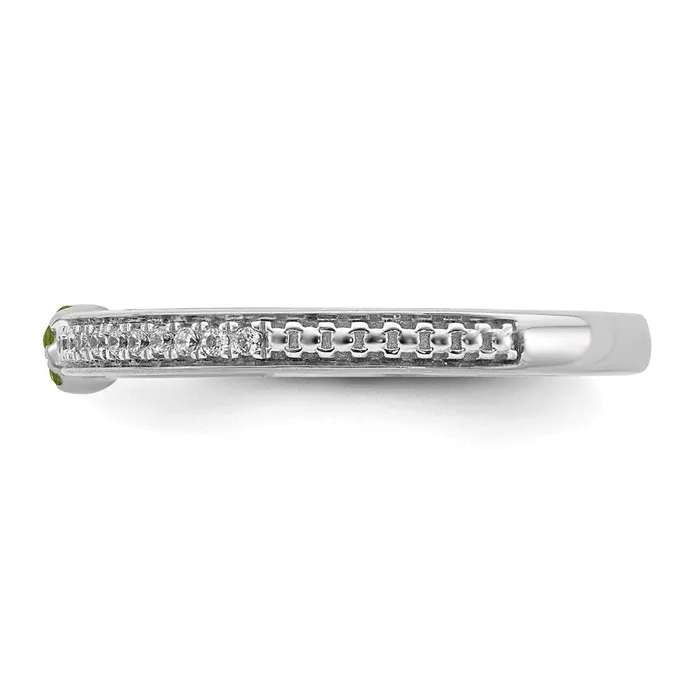 Stackable Expressions 14k White Gold Stackable Expressions Peridot and Diamond Ring SK2083 Rings Stackable Expressions 14k White Gold Stackable Expressions Peridot and Diamond Ring SK2083 Rings