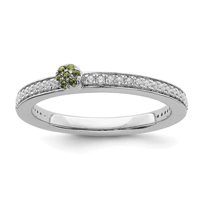 Stackable Expressions 14k White Gold Stackable Expressions Peridot and Diamond Ring SK2083 Rings Stackable Expressions 14k White Gold Stackable Expressions Peridot and Diamond Ring SK2083 Rings