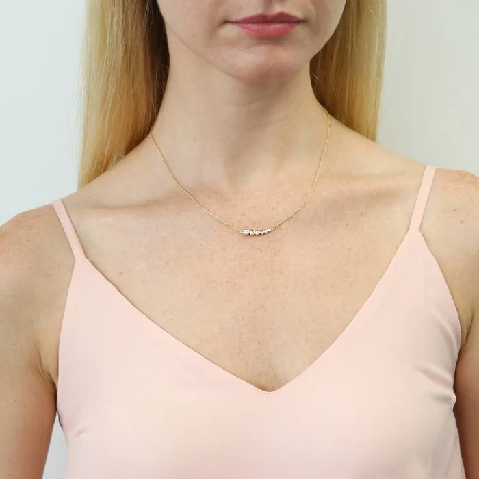 Necklaces Bubble Graduated CZ Necklace in Sterling Silver BERRICLE