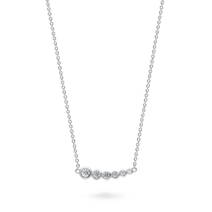 Necklaces Bubble Graduated CZ Necklace in Sterling Silver BERRICLE