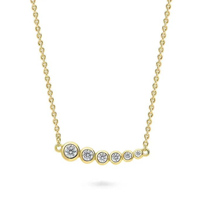 Necklaces Bubble Graduated CZ Necklace in Sterling Silver BERRICLE