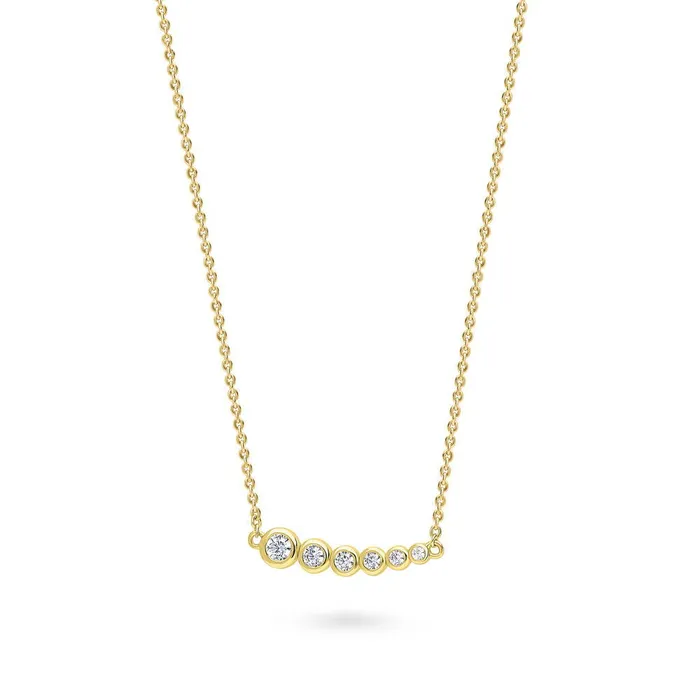 Necklaces Bubble Graduated CZ Necklace in Sterling Silver BERRICLE
