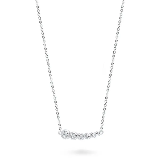 Necklaces Bubble Graduated CZ Necklace in Sterling Silver BERRICLE