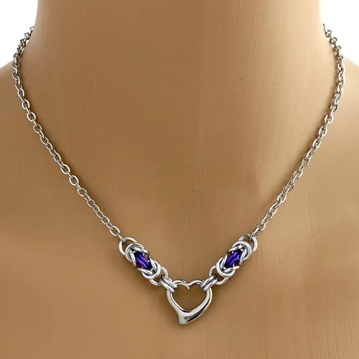 Captive Collars Heart Chainmaille Accents Necklaces