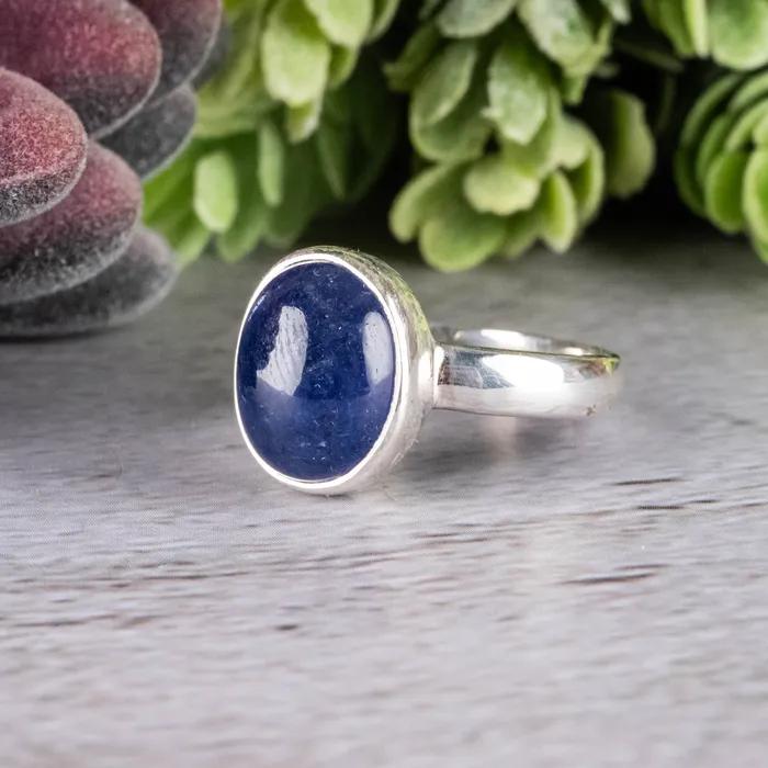 InnerVision Crystals Tanzanite Ring 12x9mm Size 75 Adjustable 925 Silver Rings