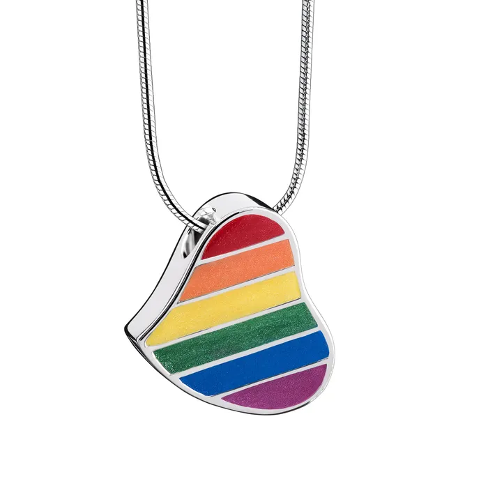 LoveUrns Treasure Necklaces Pride Rainbow Sterling Silver Cremation Pendant