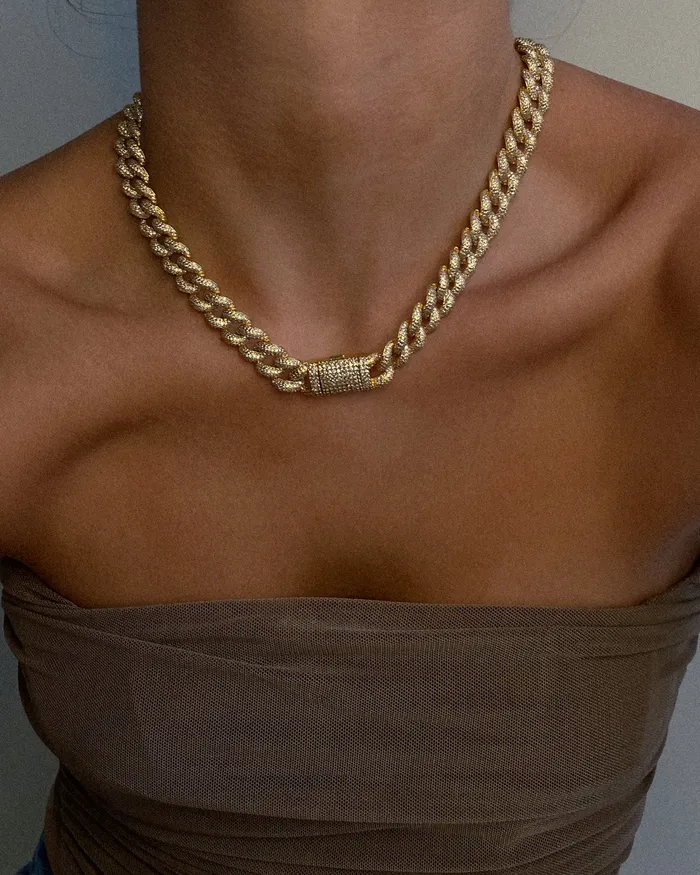 Necklaces Luv Aj Pave Cuban Link Necklace Gold Necklaces Luv Aj Pave Cuban Link Necklace Gold