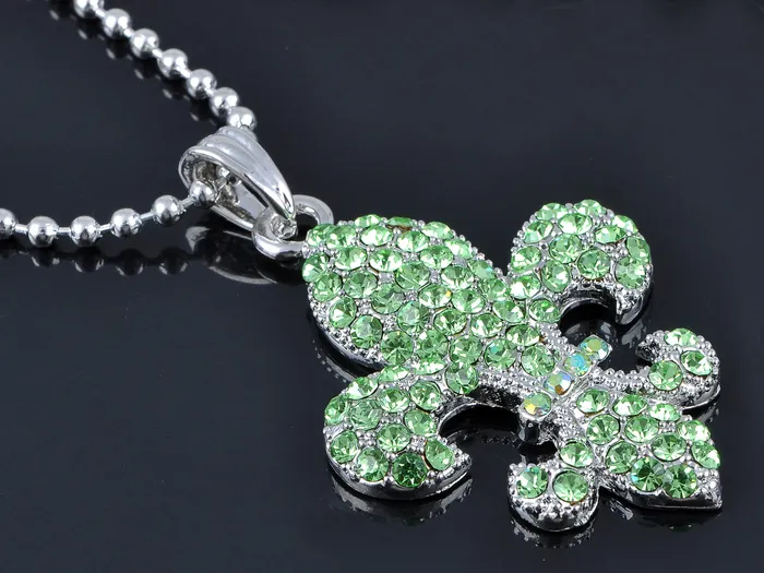 Alilang Fleur De Lis Peridot Green Chain Pendant Necklace Necklaces Alilang Fleur De Lis Peridot Green Chain Pendant Necklace Necklaces