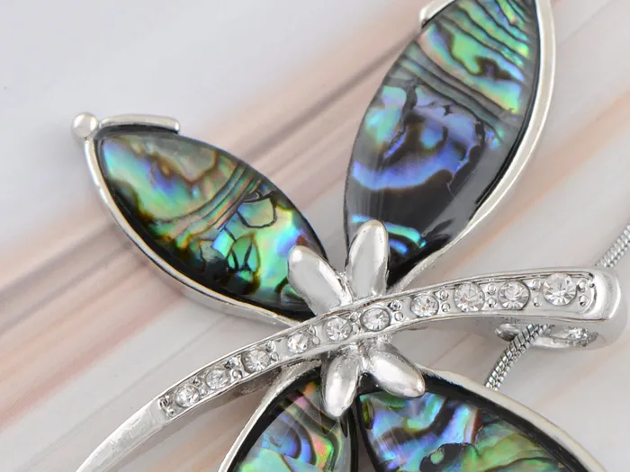 Alilang Necklaces Abalone Colored Dragonfly Pendant Necklace Alilang Necklaces Abalone Colored Dragonfly Pendant Necklace