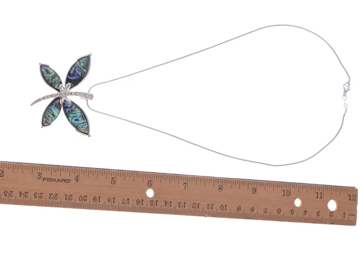 Alilang Necklaces Abalone Colored Dragonfly Pendant Necklace Alilang Necklaces Abalone Colored Dragonfly Pendant Necklace