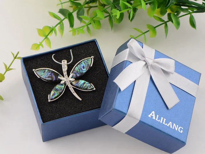 Alilang Necklaces Abalone Colored Dragonfly Pendant Necklace Alilang Necklaces Abalone Colored Dragonfly Pendant Necklace