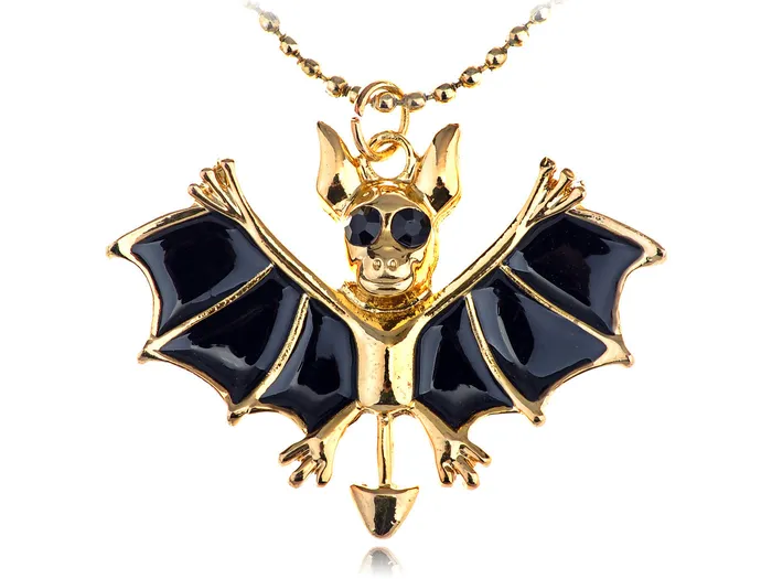 Alilang Necklaces Sparkle Glitter Devil Batman Bat Goblin Evil Pendant Necklace