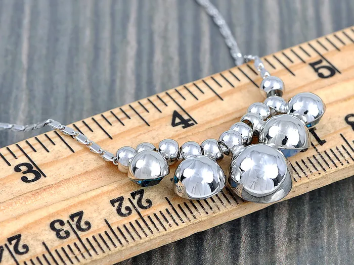 Alilang Necklaces Swarovski Crystal Silver Sapphire Aquamarine Round Bubble Necklace Alilang Necklaces Swarovski Crystal Silver Sapphire Aquamarine Round Bubble Necklace