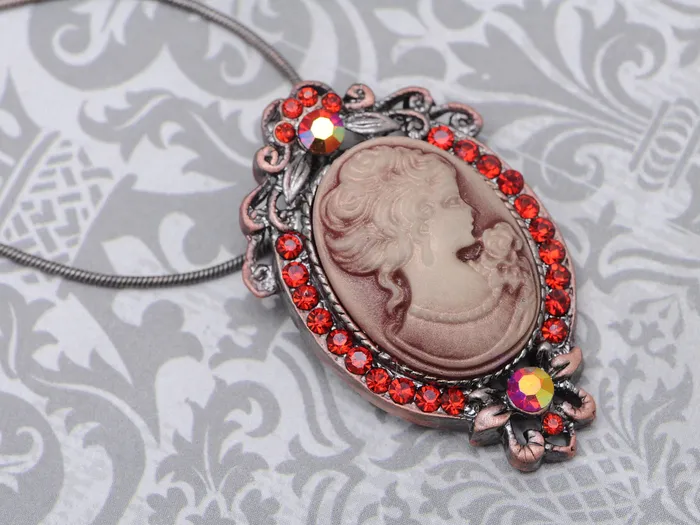 Gun Cameo Lady Victorian Pendant Necklace Alilang Necklaces Gun Cameo Lady Victorian Pendant Necklace Alilang Necklaces