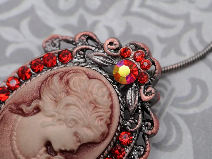 Gun Cameo Lady Victorian Pendant Necklace Alilang Necklaces Gun Cameo Lady Victorian Pendant Necklace Alilang Necklaces