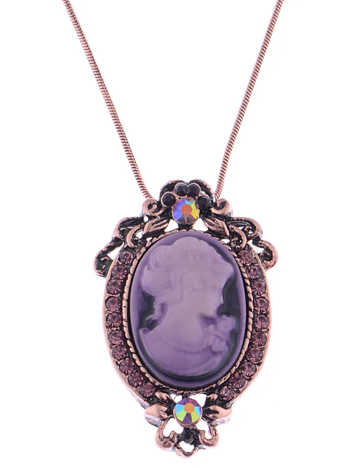Gun Cameo Lady Victorian Pendant Necklace Alilang Necklaces Gun Cameo Lady Victorian Pendant Necklace Alilang Necklaces