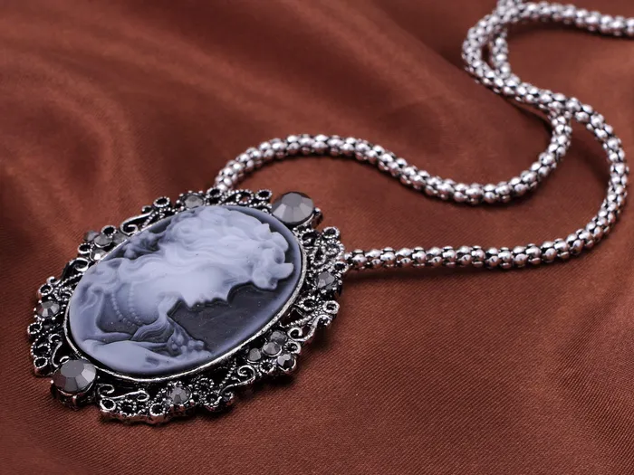 Gun Cameo Lady Victorian Pendant Necklace Alilang Necklaces Gun Cameo Lady Victorian Pendant Necklace Alilang Necklaces