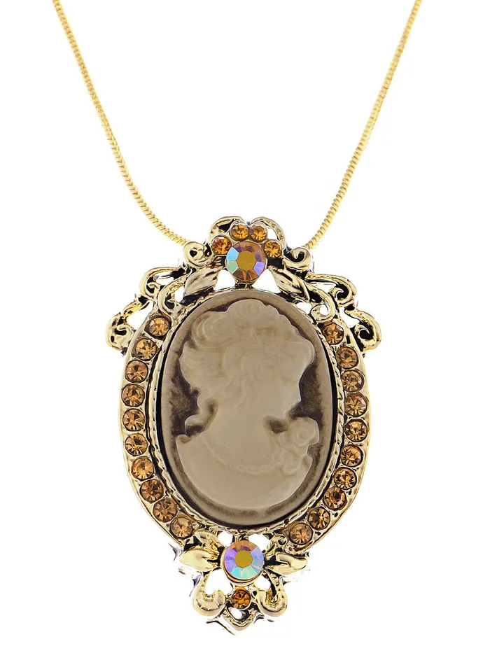 Gun Cameo Lady Victorian Pendant Necklace Alilang Necklaces Gun Cameo Lady Victorian Pendant Necklace Alilang Necklaces