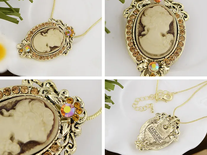 Gun Cameo Lady Victorian Pendant Necklace Alilang Necklaces Gun Cameo Lady Victorian Pendant Necklace Alilang Necklaces