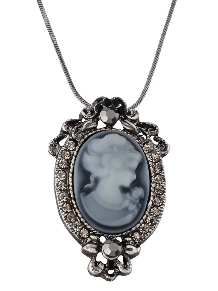 Gun Cameo Lady Victorian Pendant Necklace Alilang Necklaces Gun Cameo Lady Victorian Pendant Necklace Alilang Necklaces