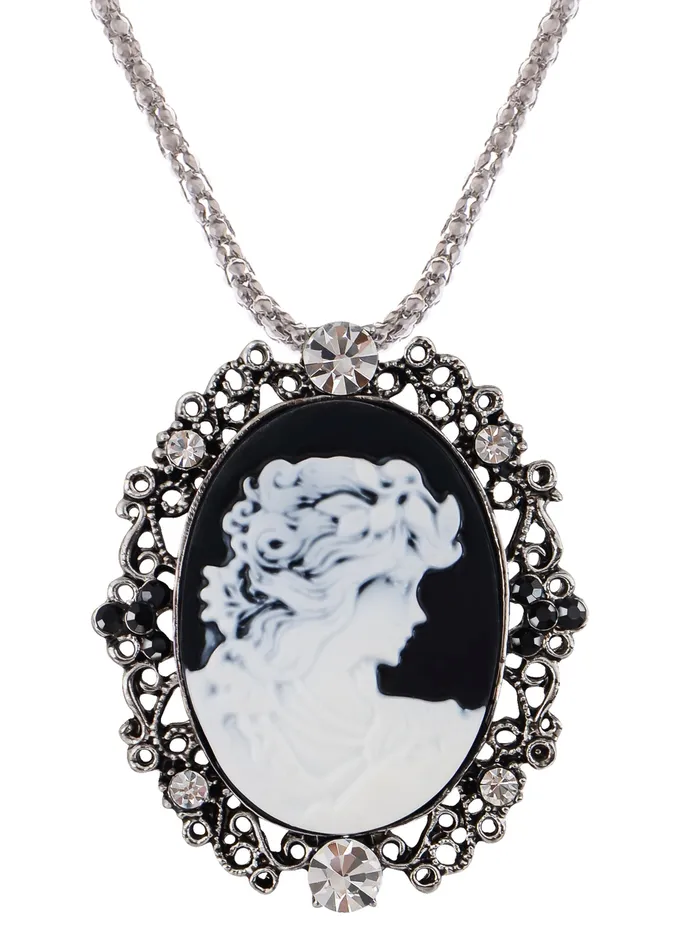 Gun Cameo Lady Victorian Pendant Necklace Alilang Necklaces Gun Cameo Lady Victorian Pendant Necklace Alilang Necklaces