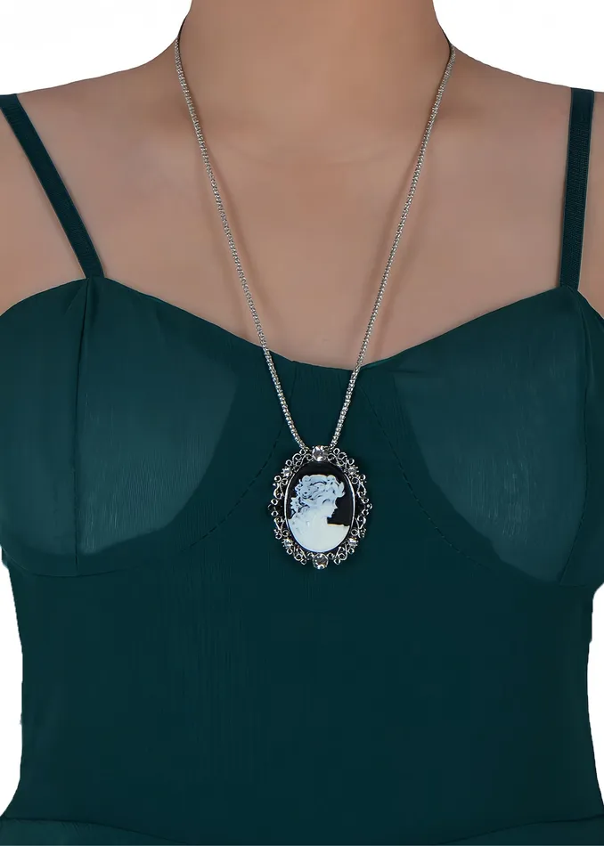Gun Cameo Lady Victorian Pendant Necklace Alilang Necklaces Gun Cameo Lady Victorian Pendant Necklace Alilang Necklaces