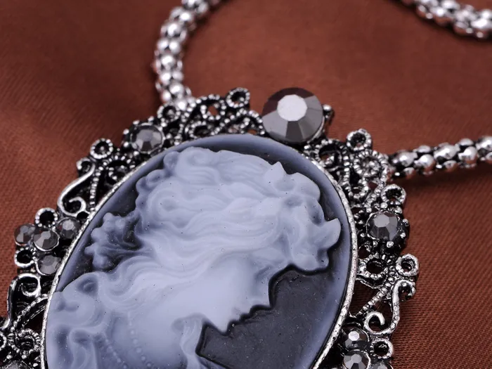Gun Cameo Lady Victorian Pendant Necklace Alilang Necklaces Gun Cameo Lady Victorian Pendant Necklace Alilang Necklaces