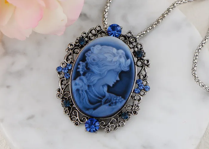 Gun Cameo Lady Victorian Pendant Necklace Alilang Necklaces Gun Cameo Lady Victorian Pendant Necklace Alilang Necklaces