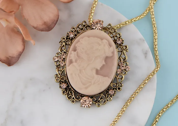 Gun Cameo Lady Victorian Pendant Necklace Alilang Necklaces Gun Cameo Lady Victorian Pendant Necklace Alilang Necklaces