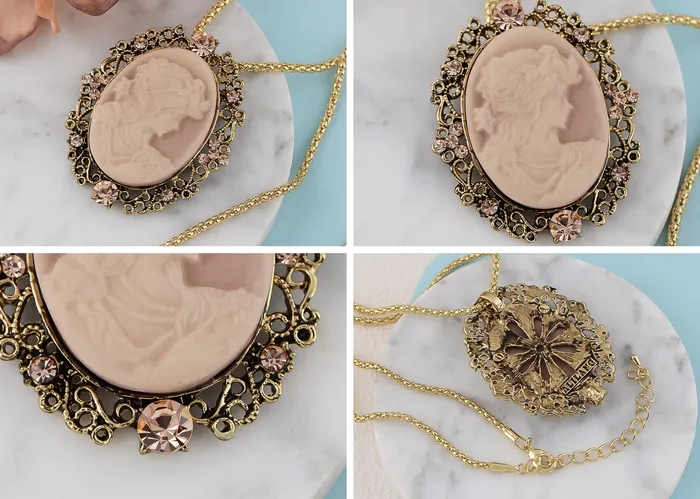 Gun Cameo Lady Victorian Pendant Necklace Alilang Necklaces Gun Cameo Lady Victorian Pendant Necklace Alilang Necklaces