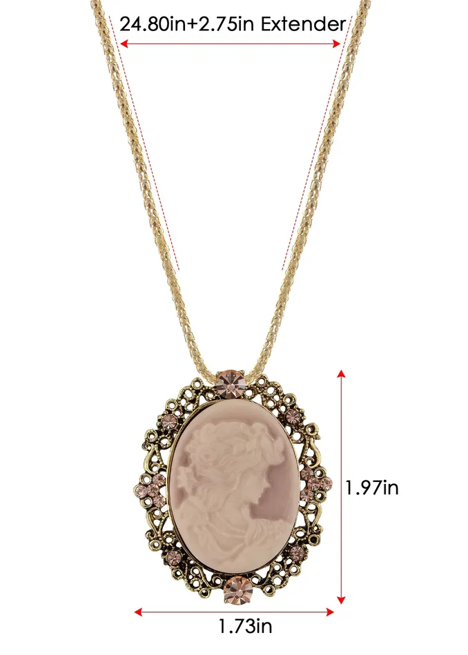 Gun Cameo Lady Victorian Pendant Necklace Alilang Necklaces Gun Cameo Lady Victorian Pendant Necklace Alilang Necklaces