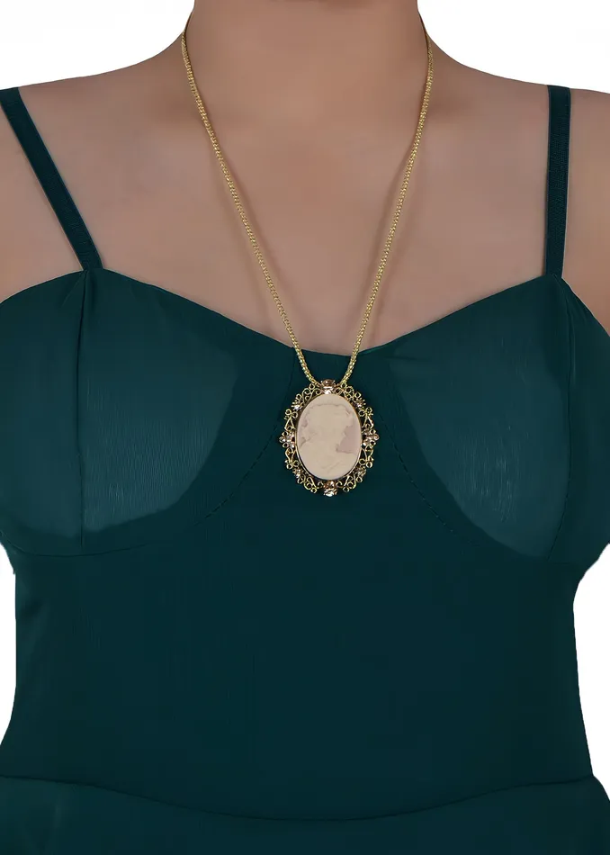 Gun Cameo Lady Victorian Pendant Necklace Alilang Necklaces Gun Cameo Lady Victorian Pendant Necklace Alilang Necklaces