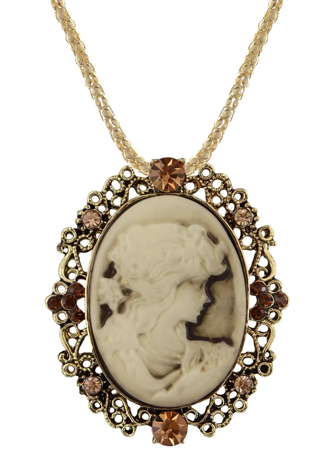 Gun Cameo Lady Victorian Pendant Necklace Alilang Necklaces Gun Cameo Lady Victorian Pendant Necklace Alilang Necklaces