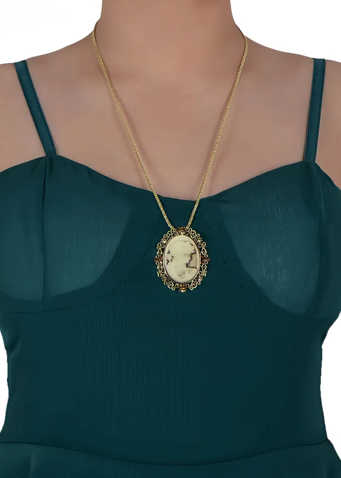 Gun Cameo Lady Victorian Pendant Necklace Alilang Necklaces Gun Cameo Lady Victorian Pendant Necklace Alilang Necklaces