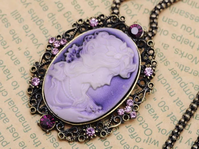 Gun Cameo Lady Victorian Pendant Necklace Alilang Necklaces Gun Cameo Lady Victorian Pendant Necklace Alilang Necklaces