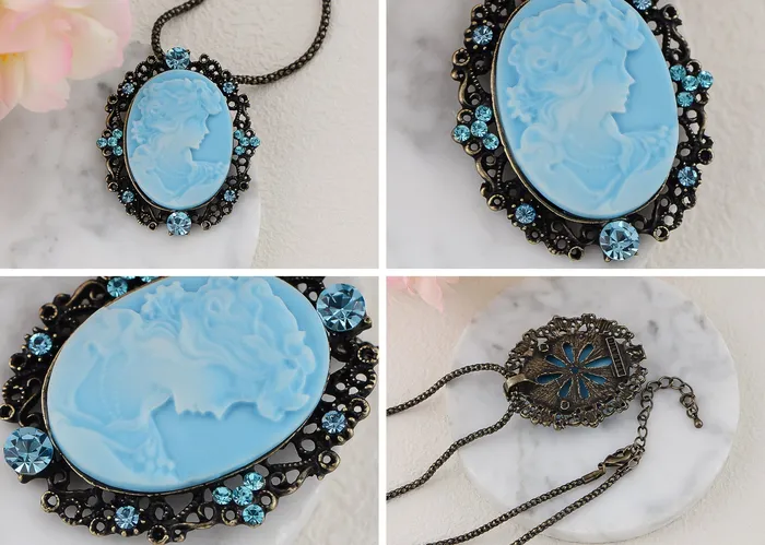 Gun Cameo Lady Victorian Pendant Necklace Alilang Necklaces Gun Cameo Lady Victorian Pendant Necklace Alilang Necklaces