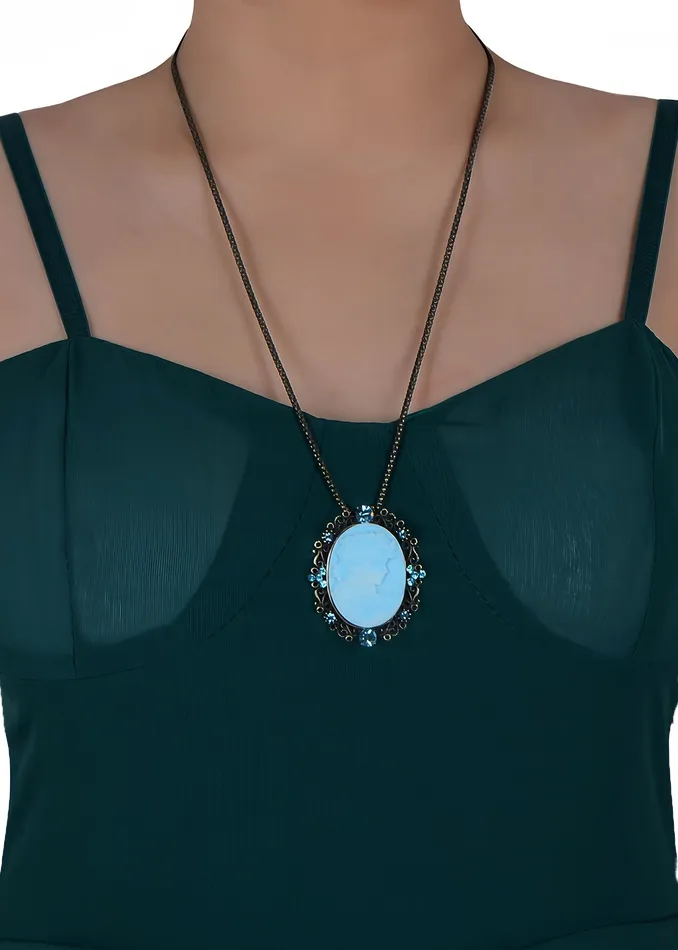Gun Cameo Lady Victorian Pendant Necklace Alilang Necklaces Gun Cameo Lady Victorian Pendant Necklace Alilang Necklaces